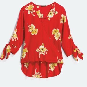 West Kei Allan Tie Sleeve High Low Blouse size XS